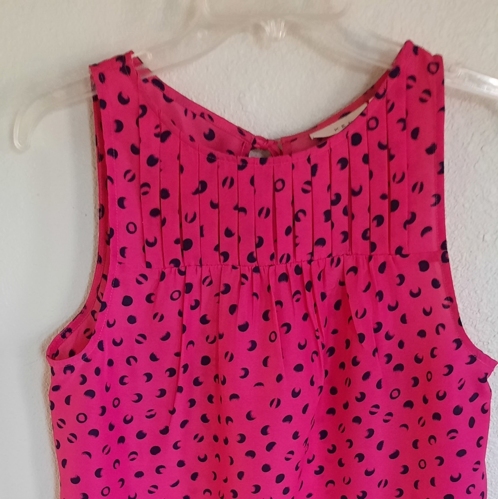 4/$16 Kenar Hot Pink & Black Sleeveless Blouse - Size SMALL